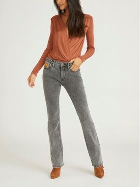 Driftwood Kelly Washed Black Straight-Leg Jeans Size 28